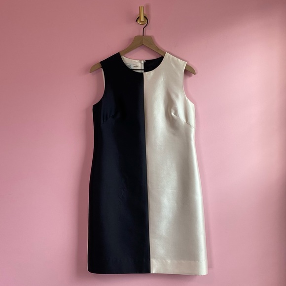 Teri Jon by Rickie Freeman Silk Colorblock Sheath Dress, 6 - Picture 2 of 10